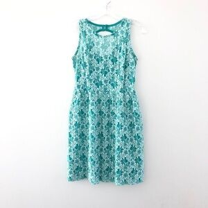 Elegant Lace Sleeveless Dress in Teal